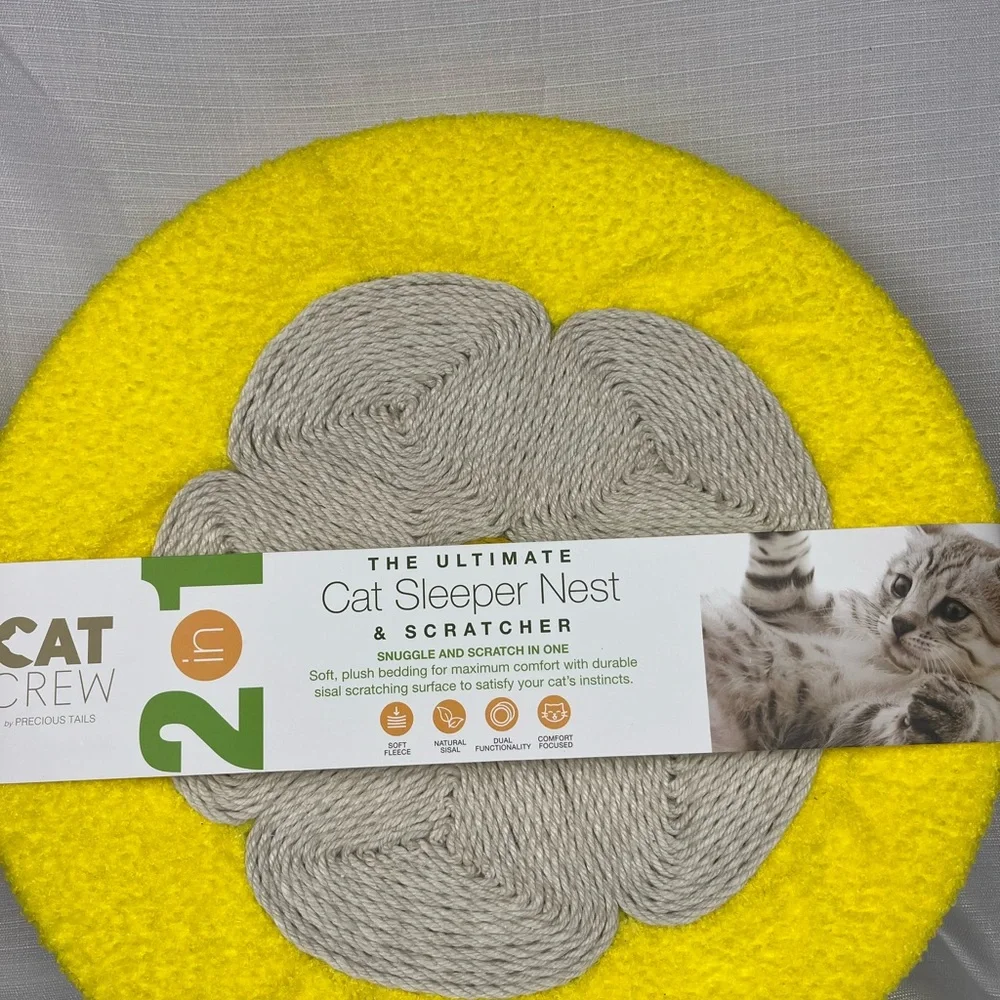 2-in-1 Yellow Cat Sleeper Nest & Scratcher